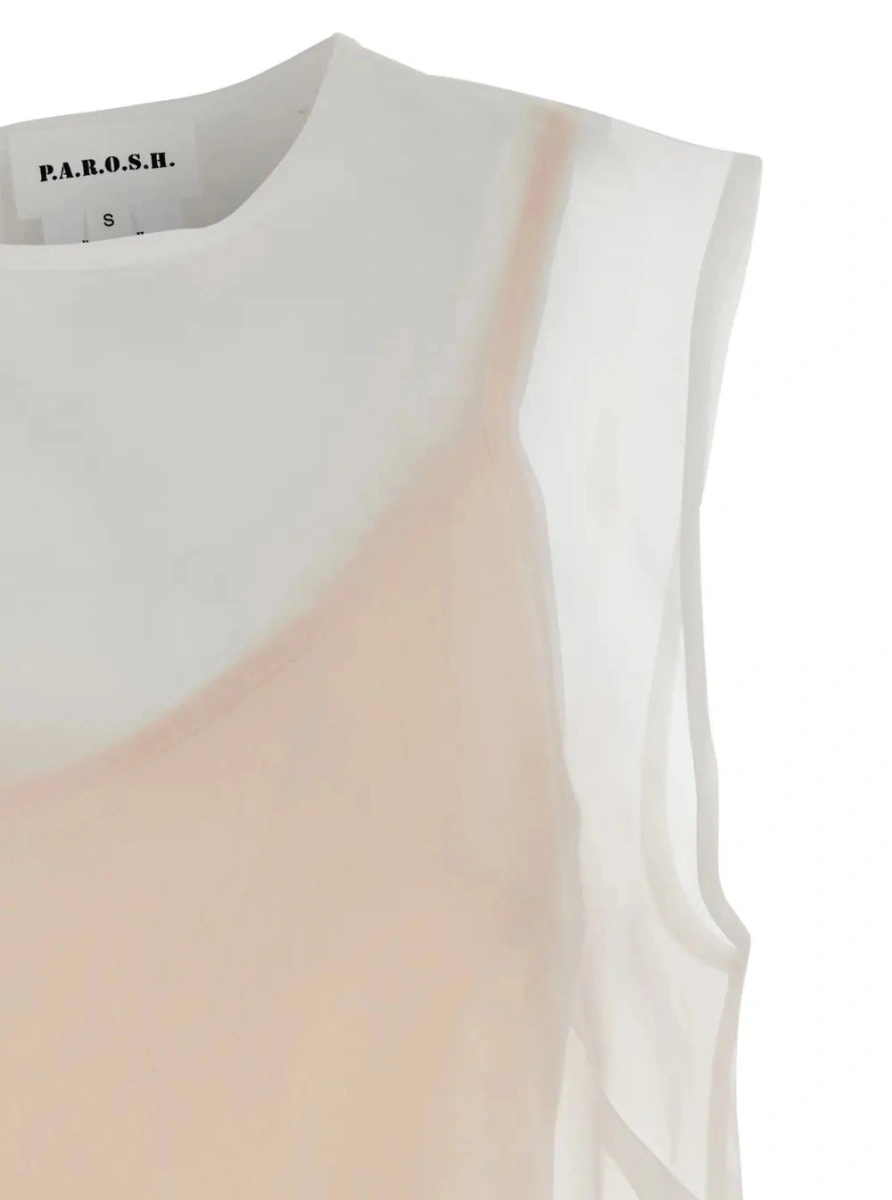 Bluza P.A.R.O.S.H. alba din matase - Img 3