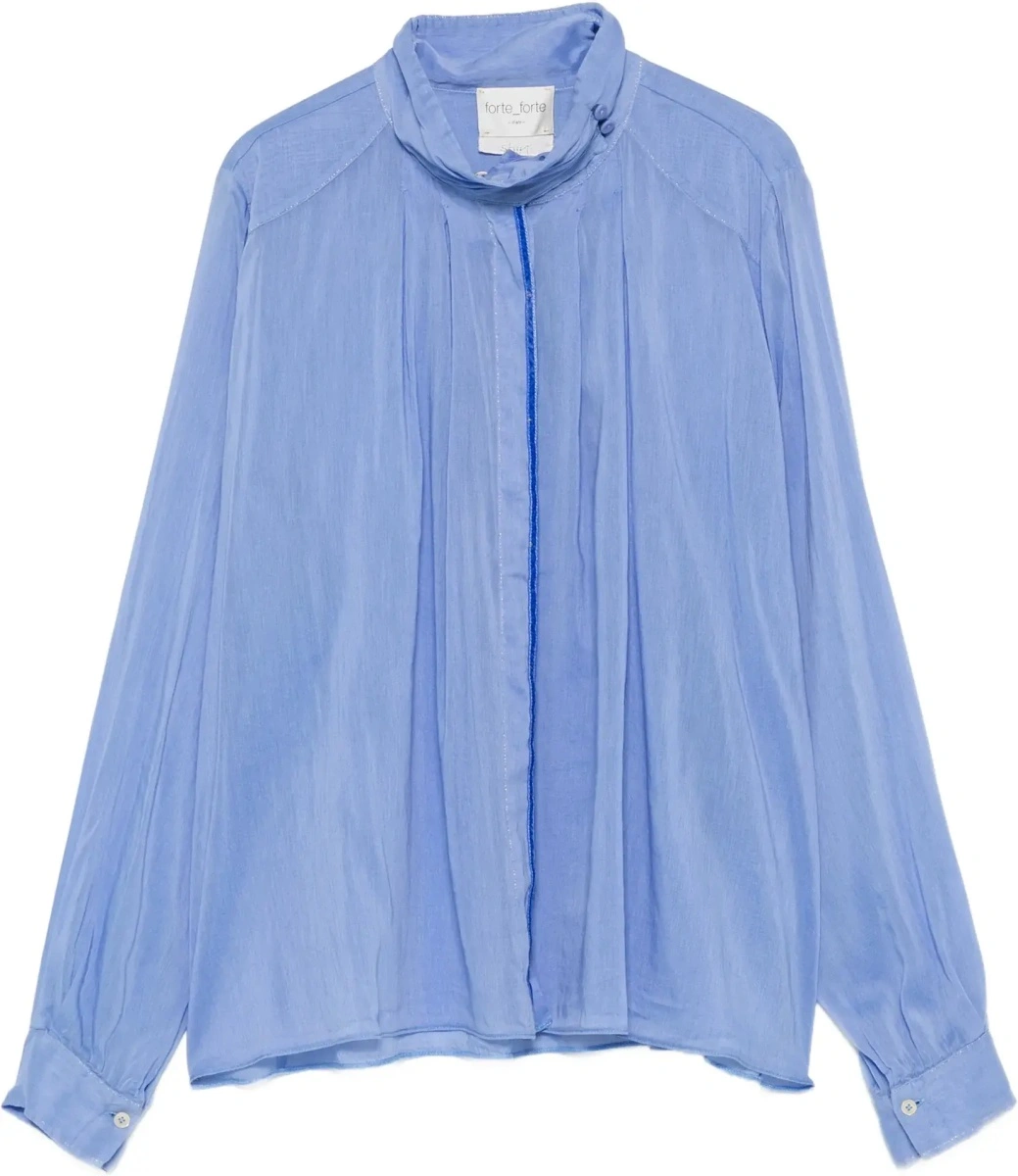 Bluza pleated high-neck Blouse - Img 8