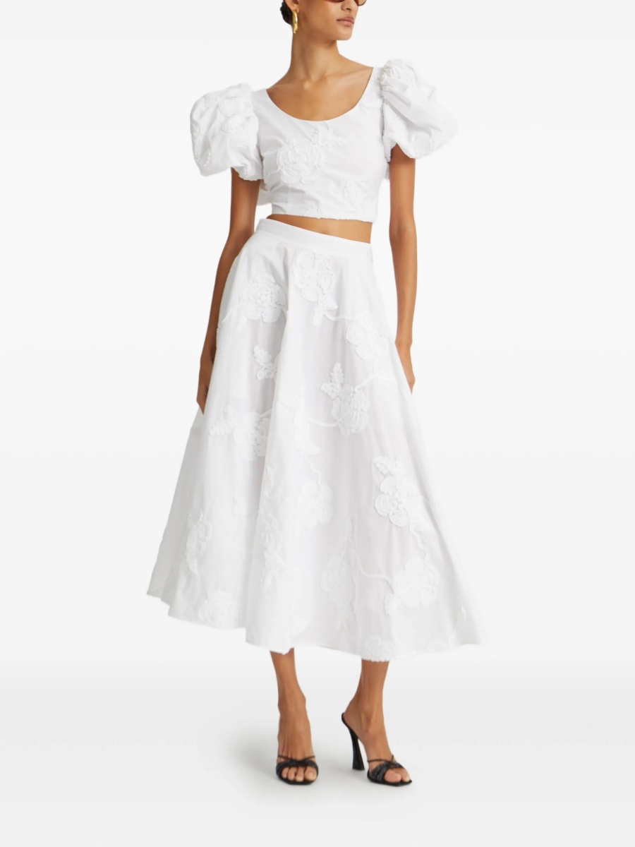 Bluza ROTATE Birger Christensen alba din polyester si bumbac organic - Img 2