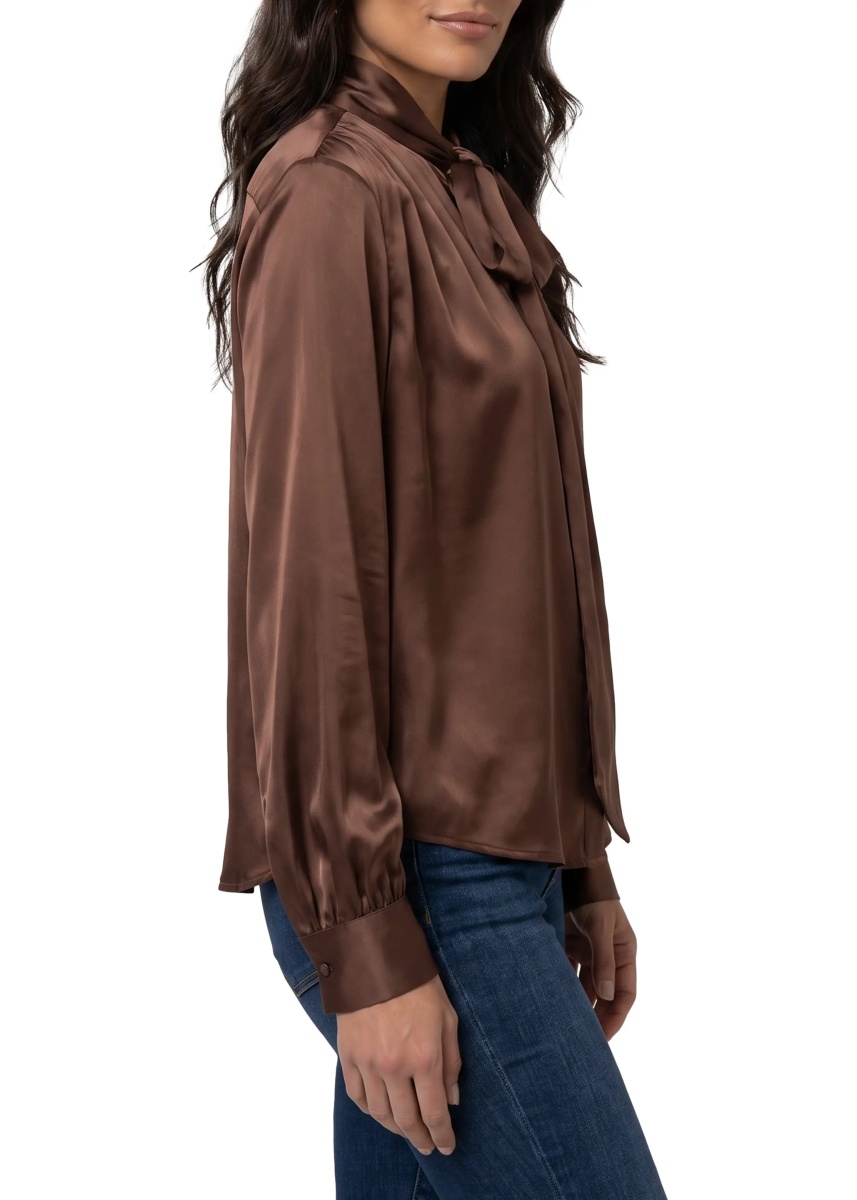 Bluza Silk-Blouse Blouse With Bow - Img 2