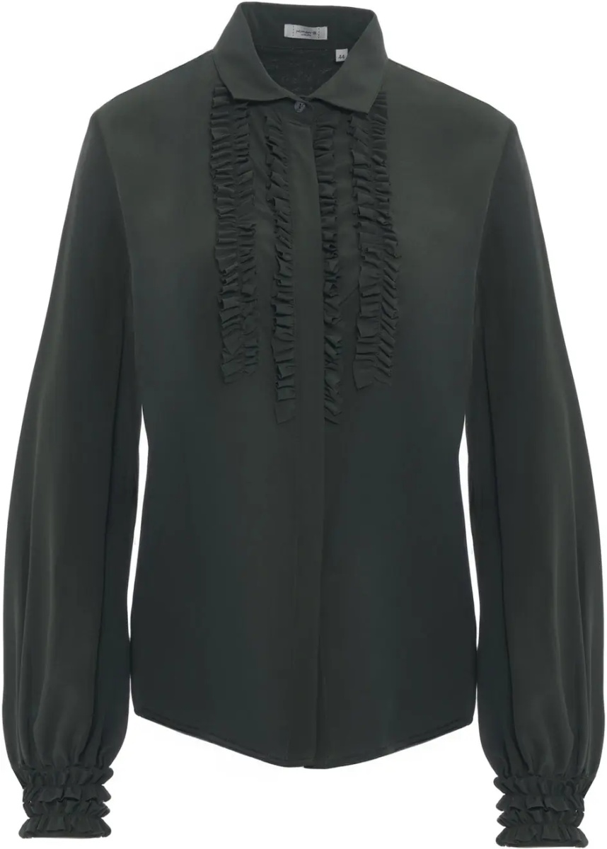 Bluza Silk blouse with ruffle details - Img 2