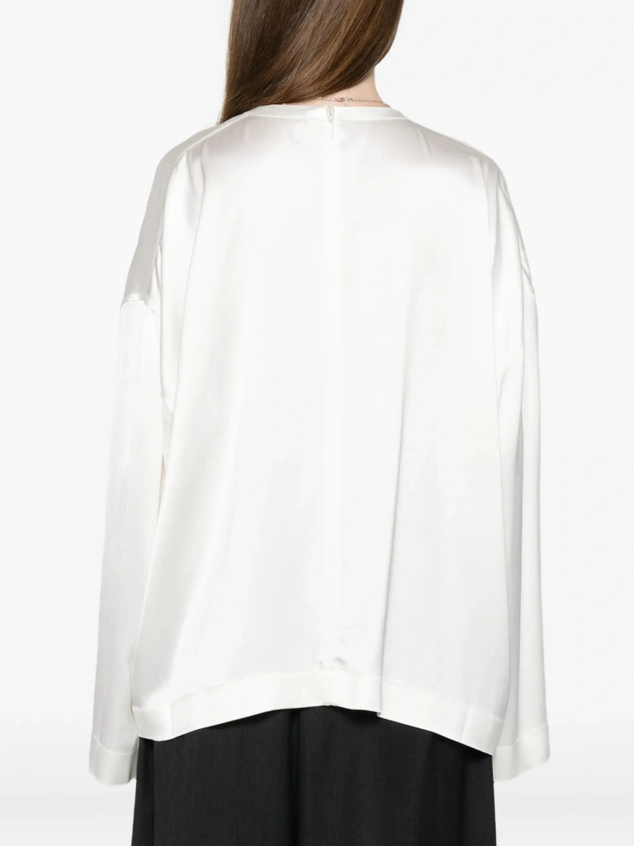 Bluza TOTEME alba din vascoza - Img 6