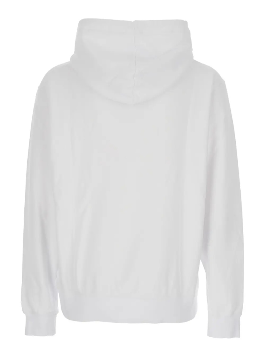 Bluza trening White Hoodie with Front Logo Print in Cotton for Men - Img 2