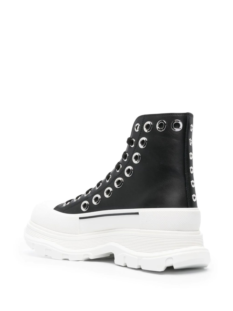 Bocanci Alexander McQueen negri din piele - Img 3