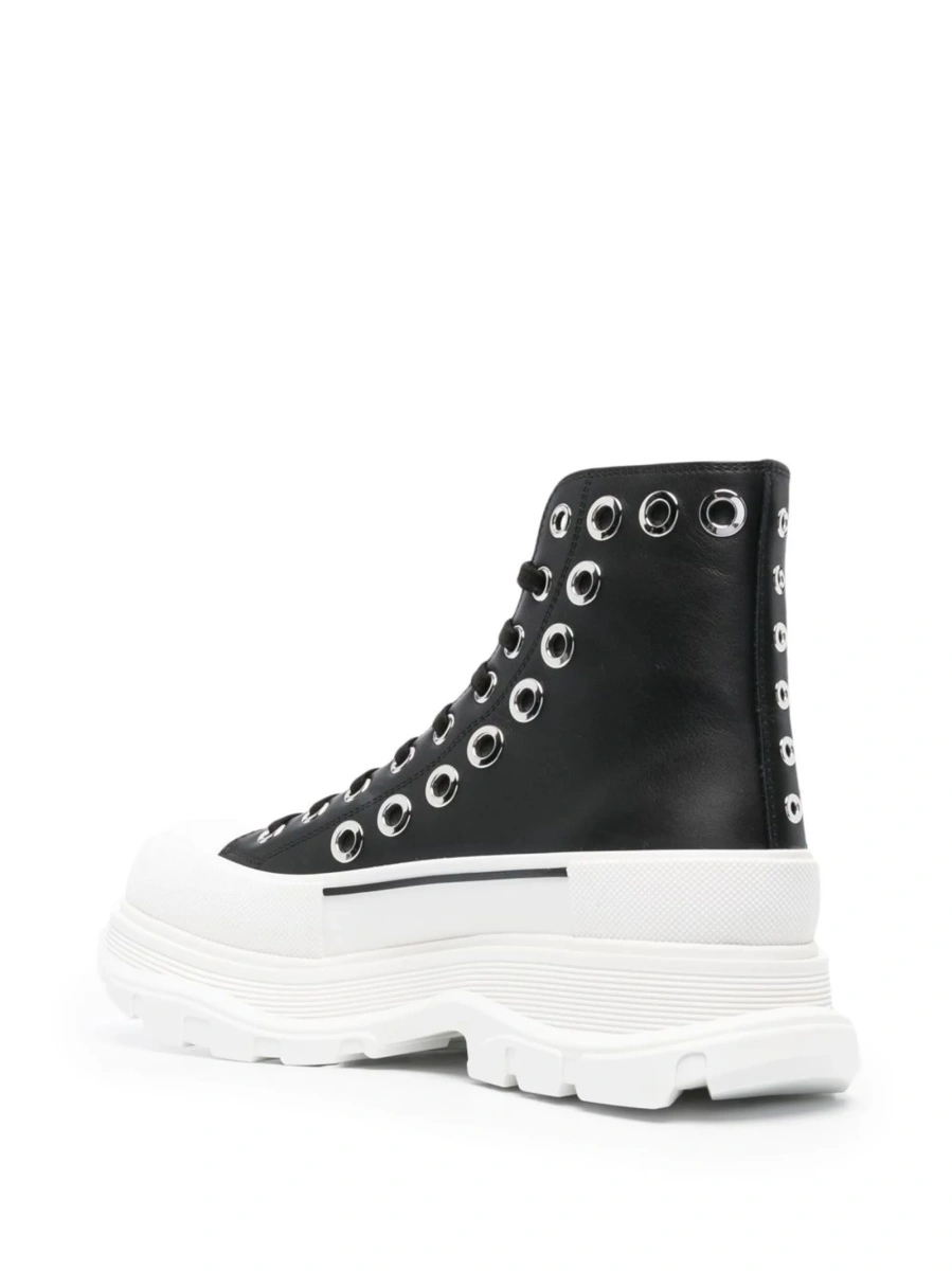 Bocanci Alexander McQueen negri din piele - Img 3