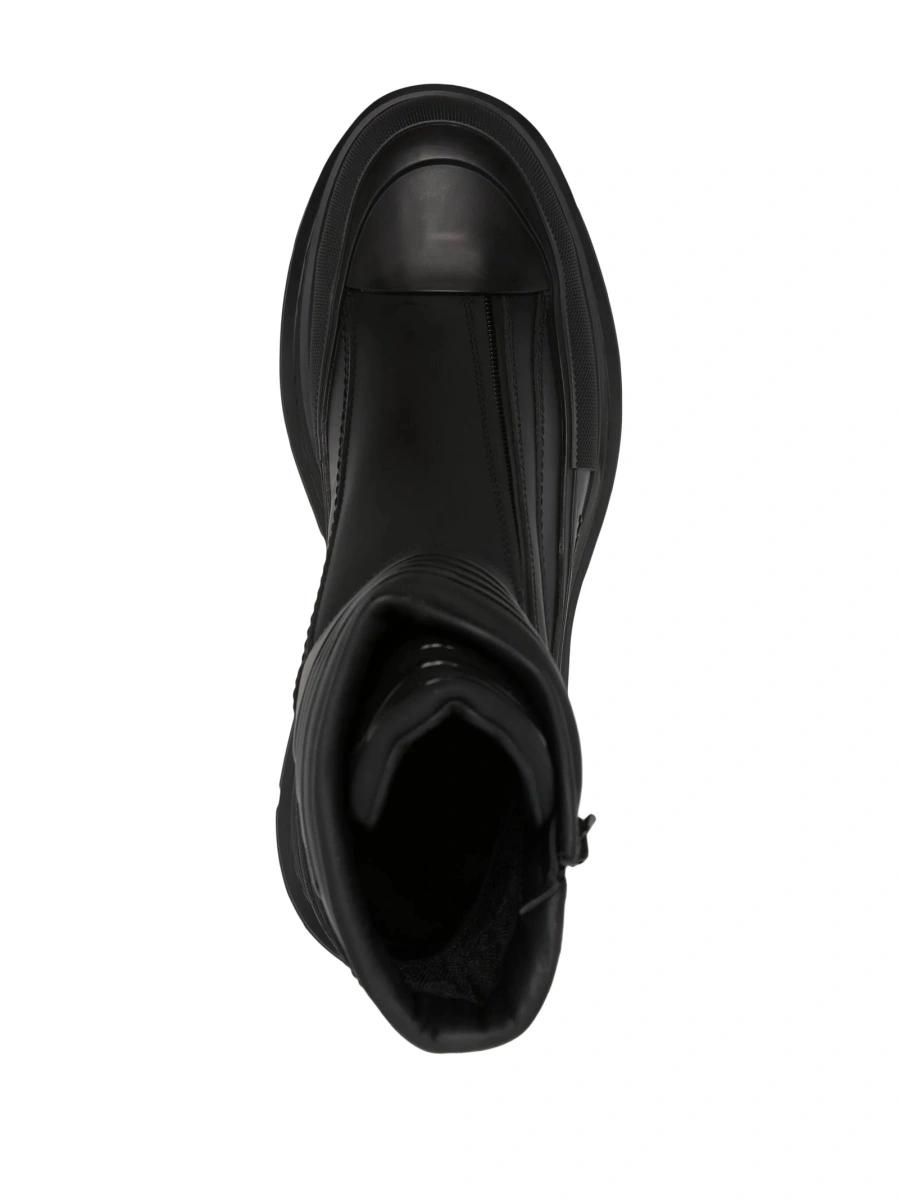 Bocanci Alexander McQueen tread slick negri din piele - Img 4