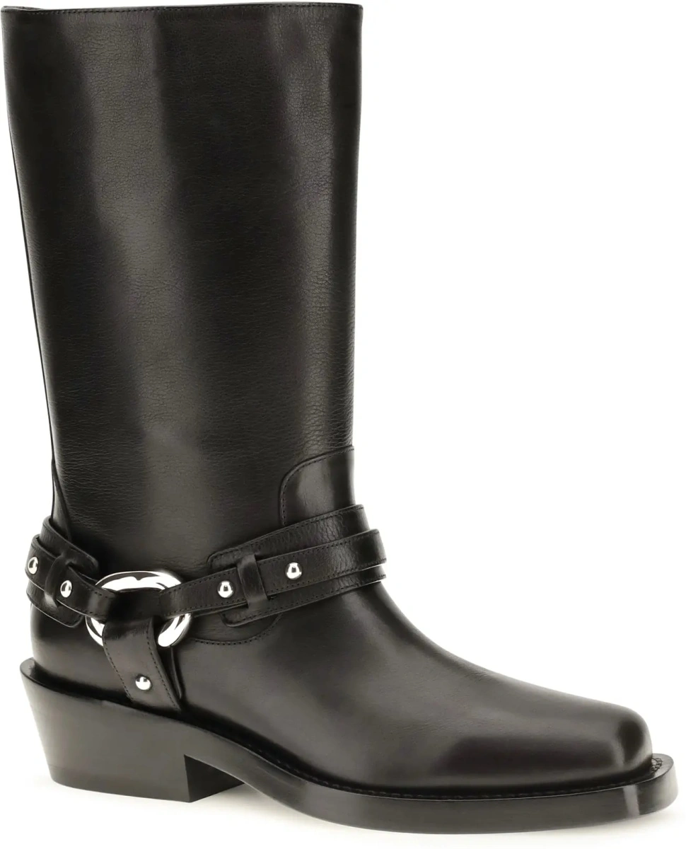Bocanci casual RABANNE negri din piele - Img 2