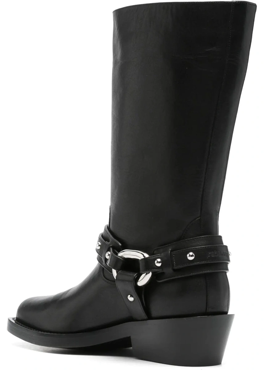 Bocanci casual RABANNE negri din piele - Img 5