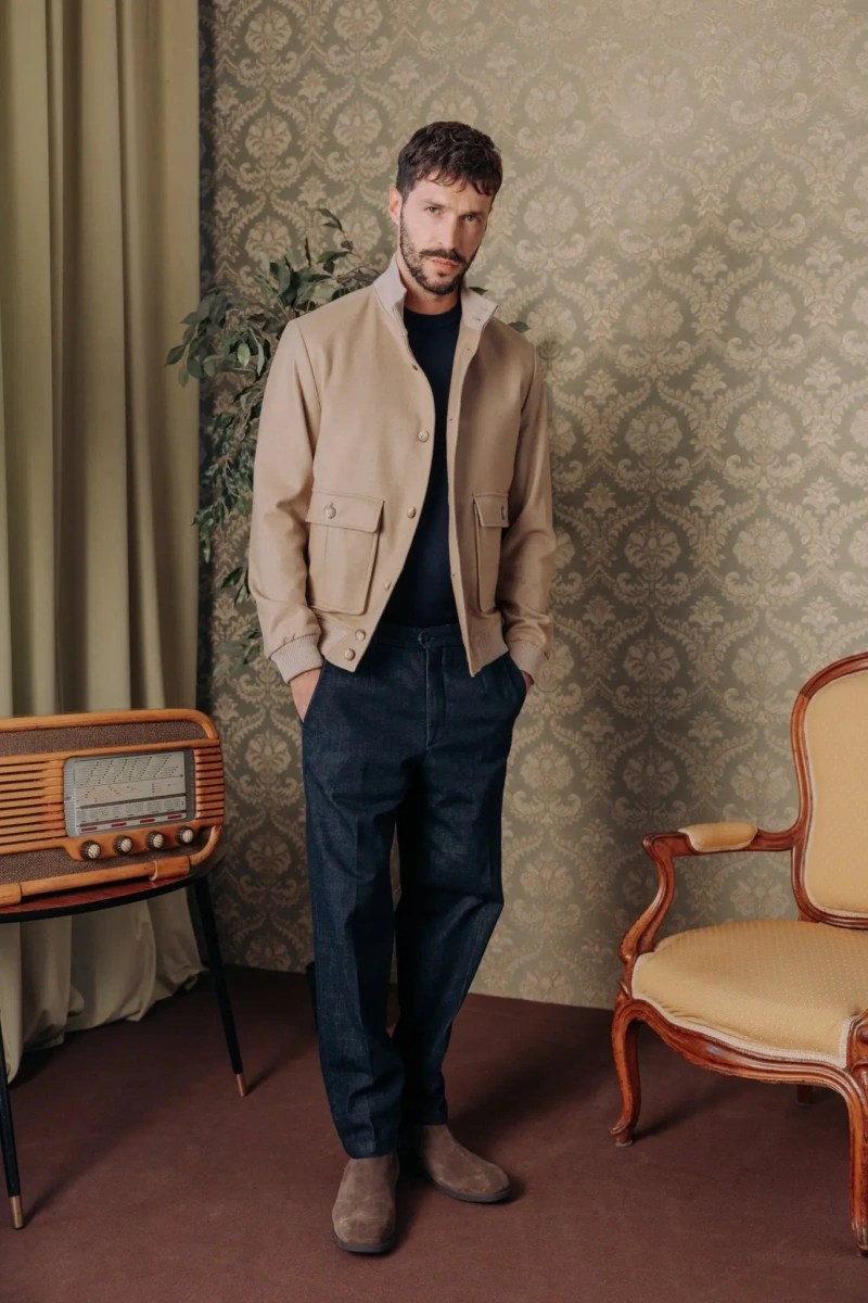 Bomber Autore Stone Wool and Cashmere Bomber Jacket - Img 3
