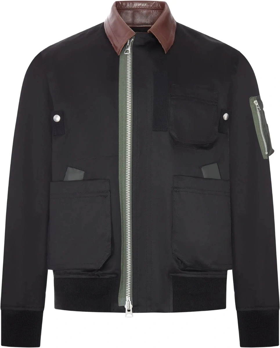 Bomber Cotton Bomber Jacket with leather details - Img 5