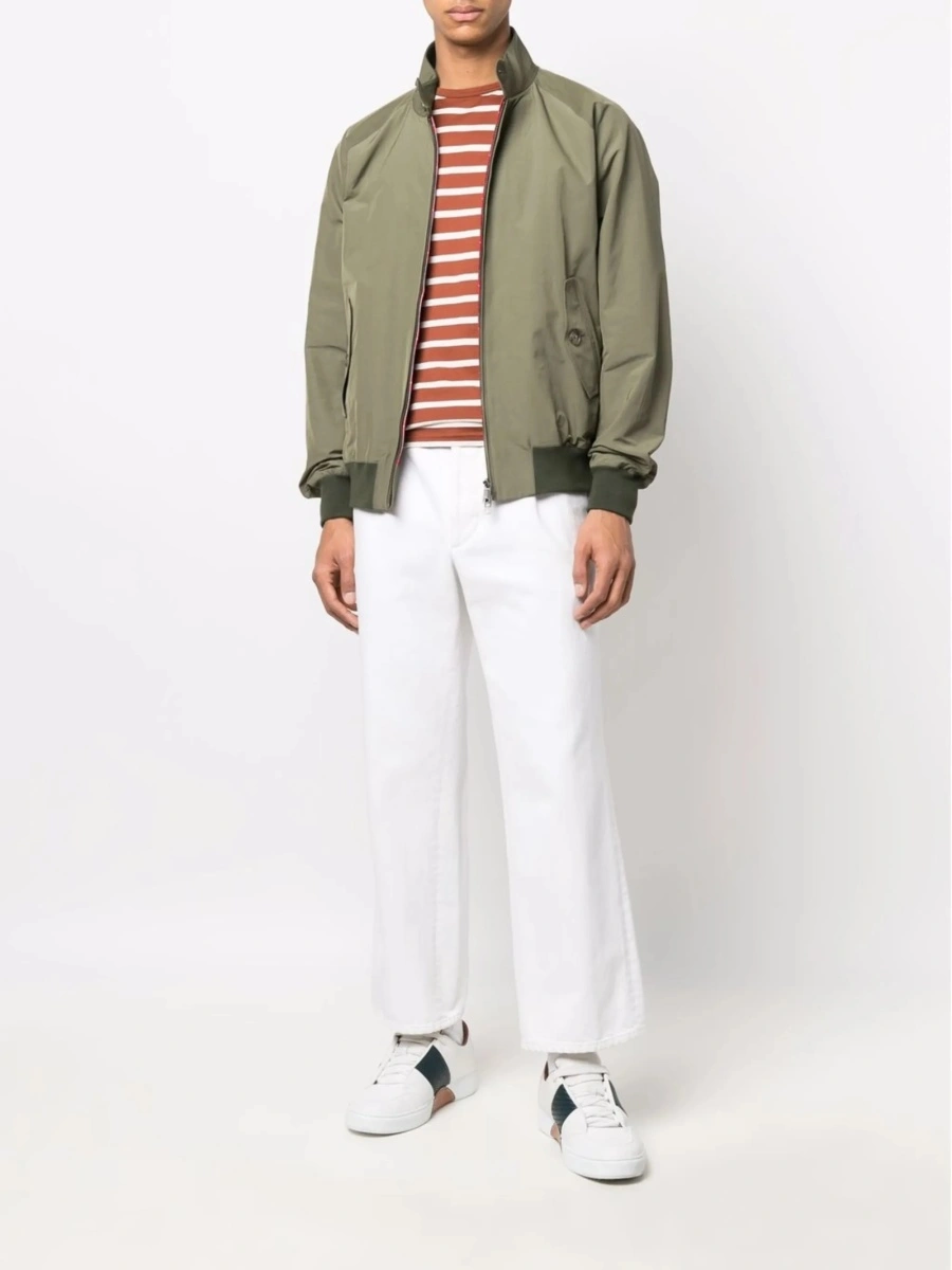 Bomber jacket Baracuta verde din polyester si bumbac - Img 2