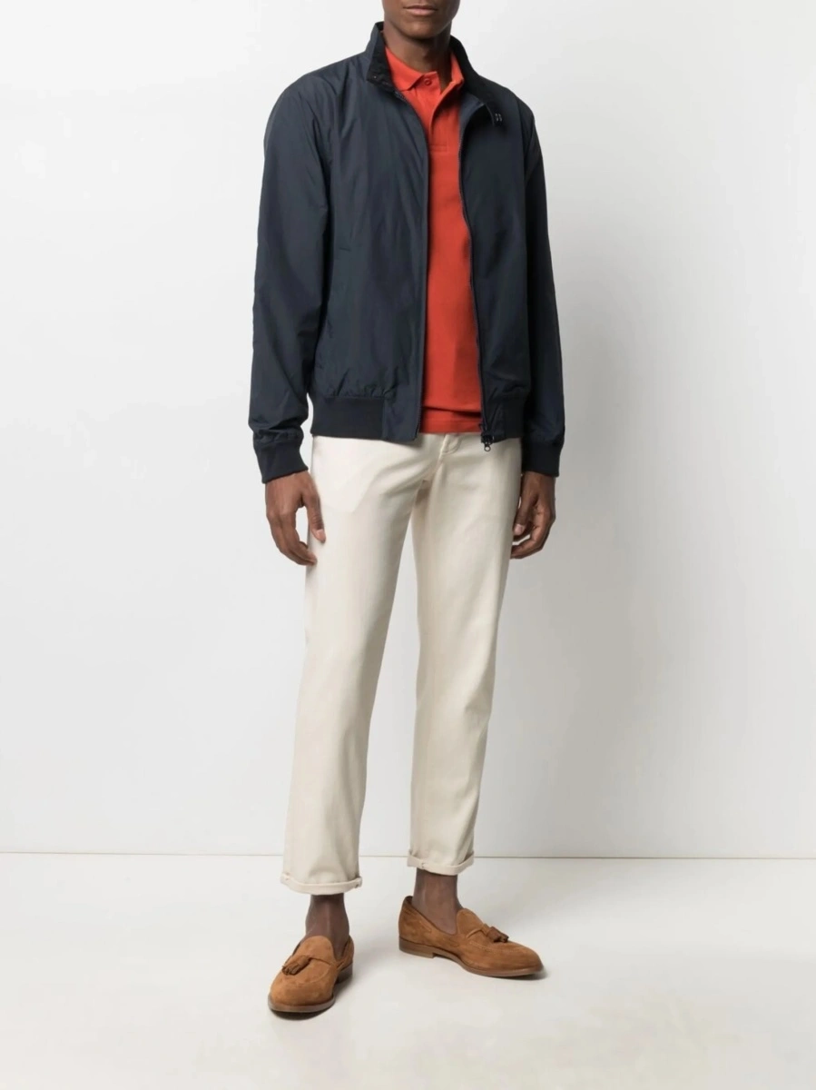 Bomber jacket Barbour neagra din bumbac si poliamida - Img 2