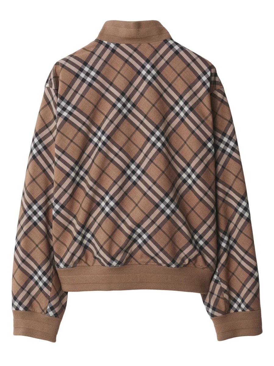Bomber jacket Burberry vintage check neutra din polyester si lana - Img 5
