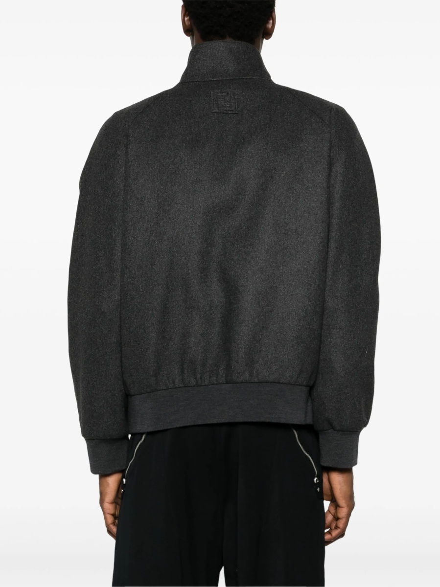 Bomber jacket Fendi gri din spandex/elastan si casmir - Img 4