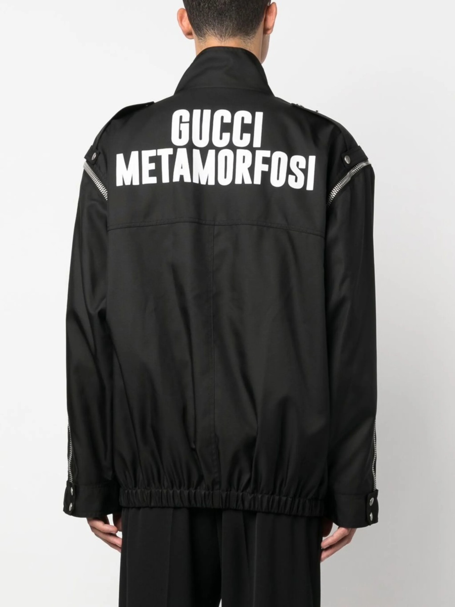 Bomber jacket Gucci neagra din polyester si poliamida - Img 4
