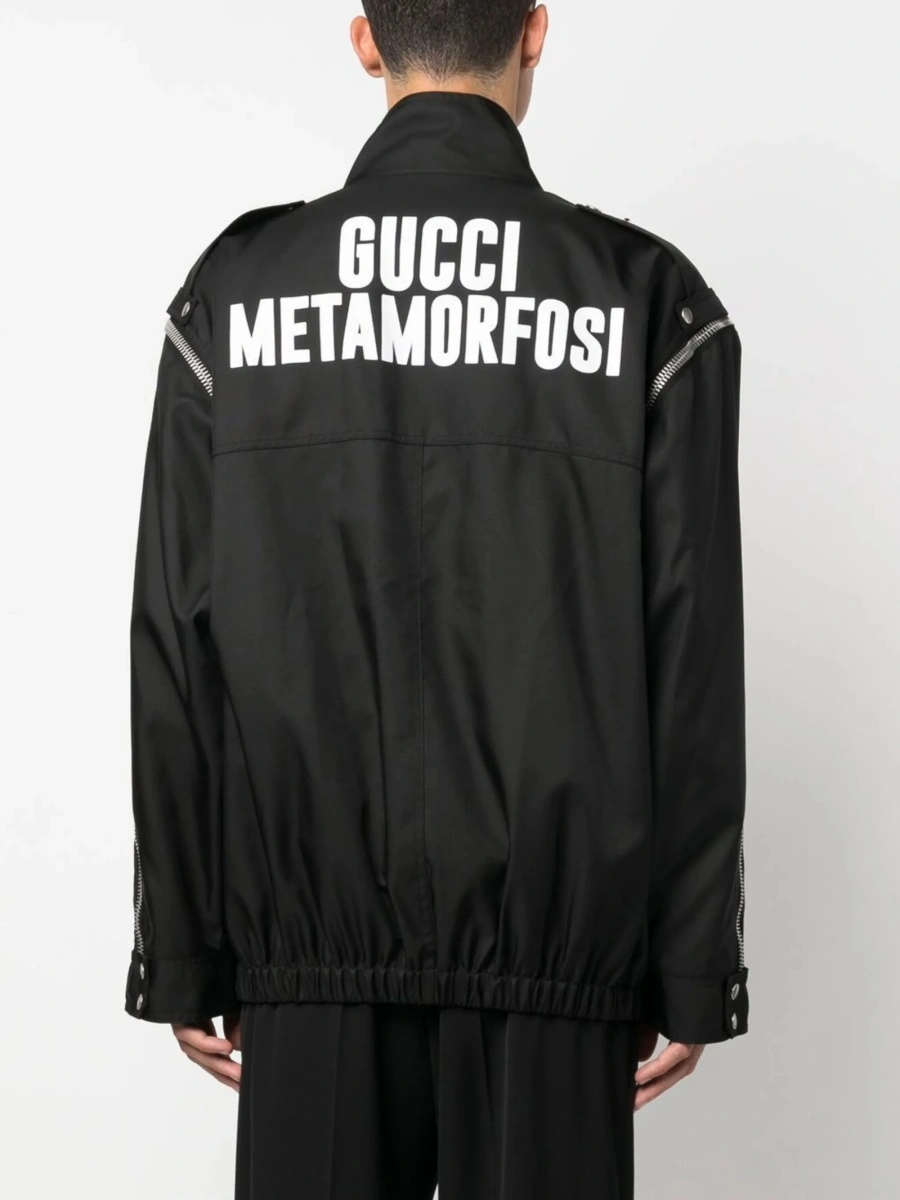 Bomber jacket Gucci neagra din polyester si poliamida - Img 4