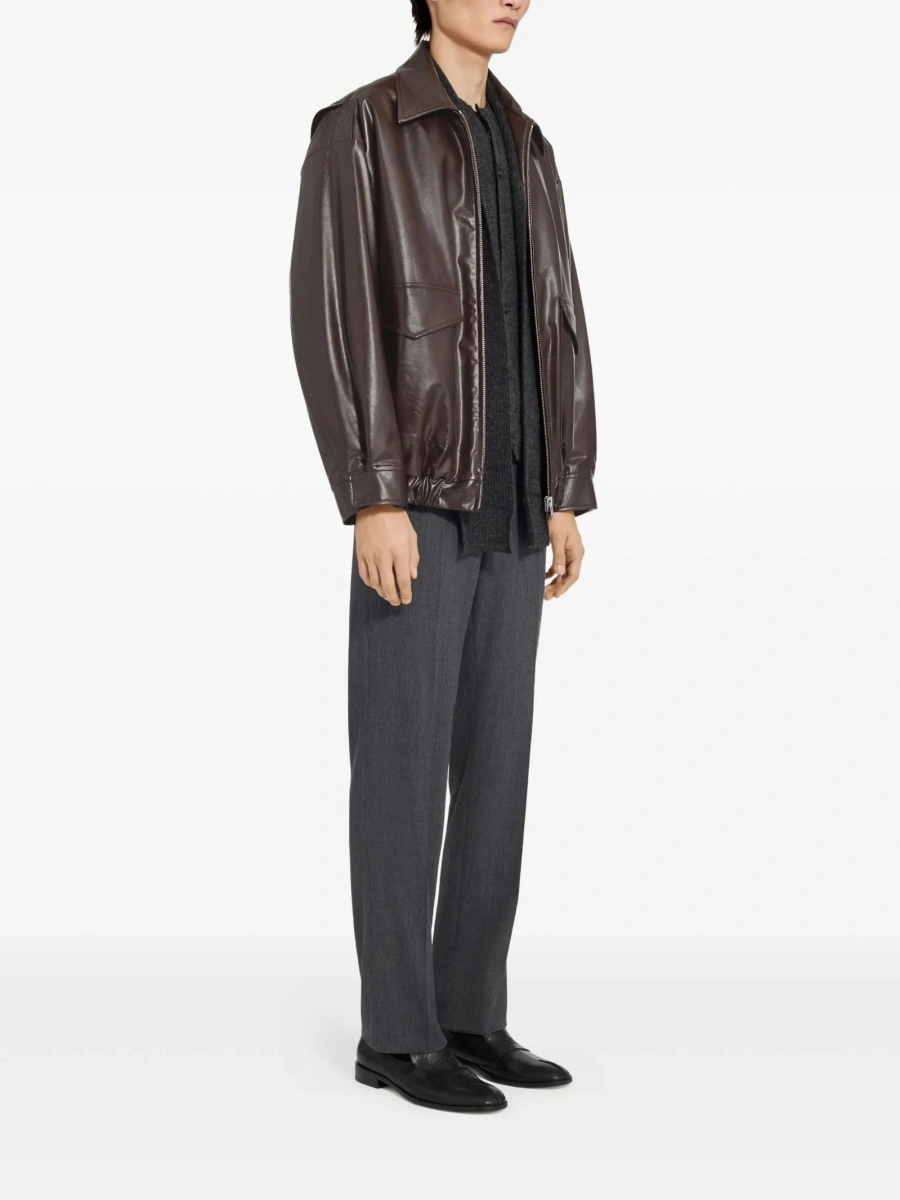 Bomber jacket MM6 Maison Margiela rosie din polyester si vascoza - Img 3