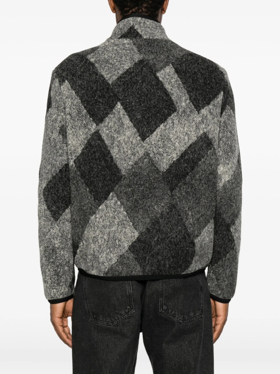 Bomber jacket Moncler gri din polyester si lana - Img 4
