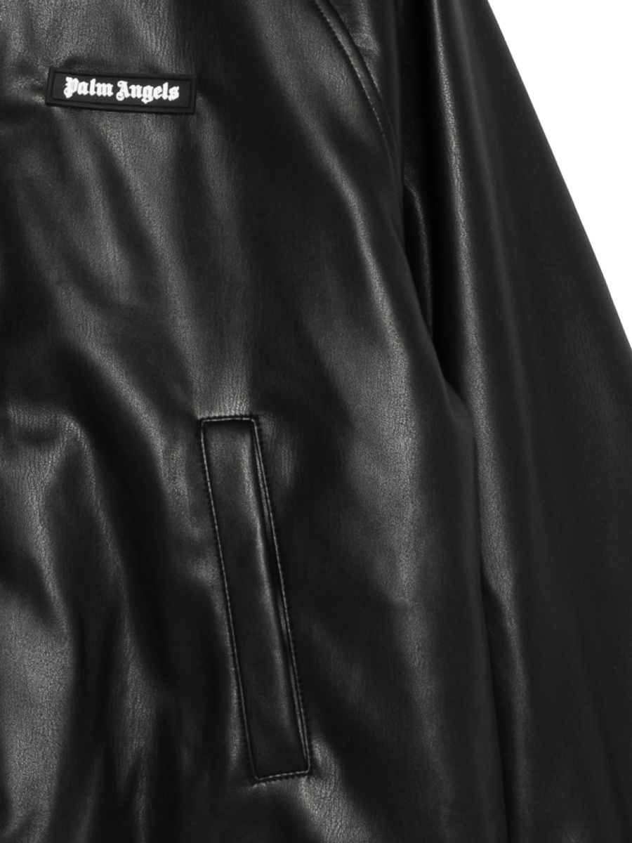 Bomber jacket Palm Angels neagra din poliuretan si polyester - Img 3