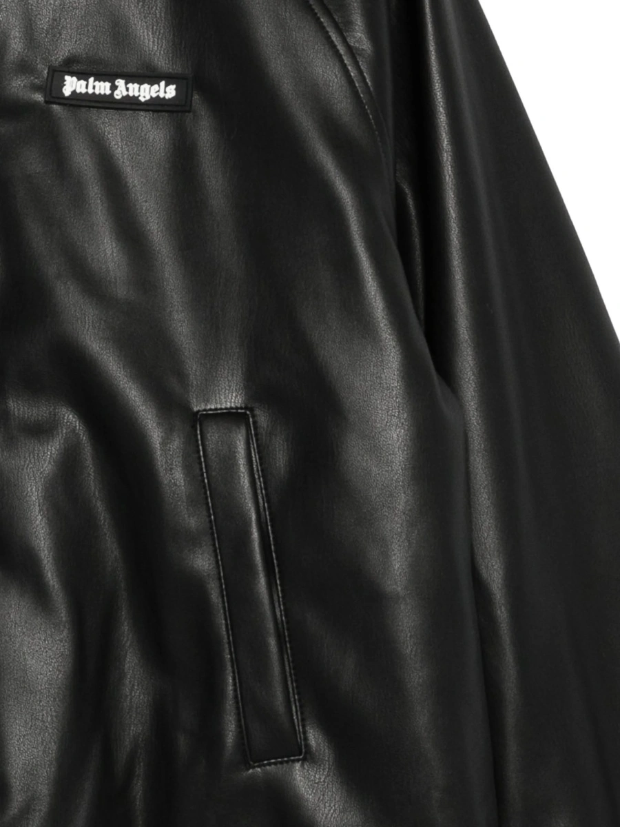 Bomber jacket Palm Angels neagra din poliuretan si polyester - Img 3