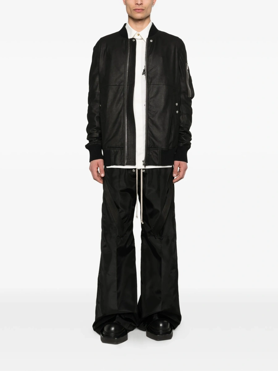 Bomber jacket Rick Owens neagra din lana si spandex/elastan - Img 2