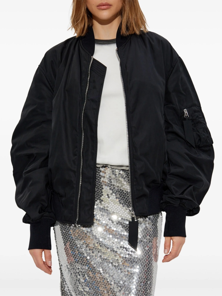 Bomber jacket THE ATTICO neagra din polyester si poliamida - Img 3