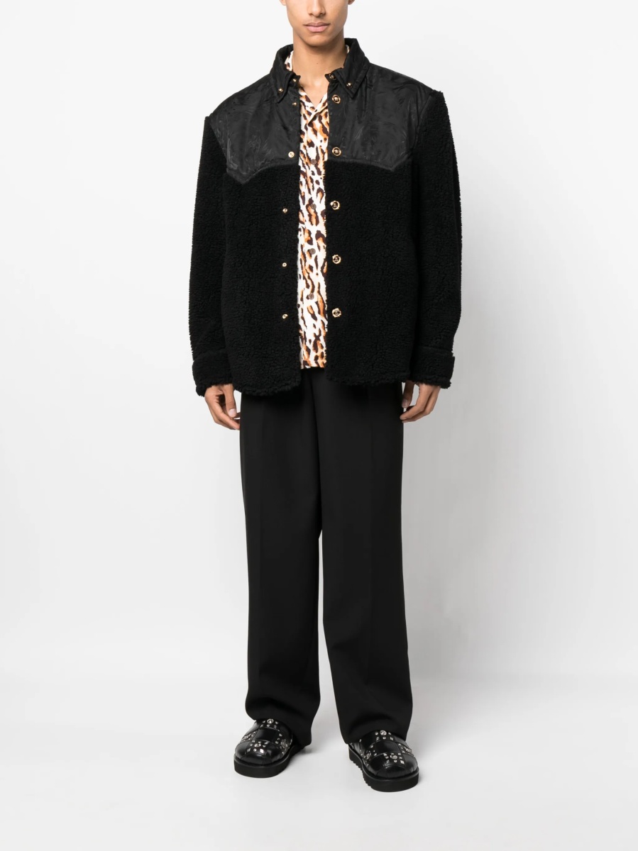Bomber jacket Versace neagra din acetat si poliamida - Img 2