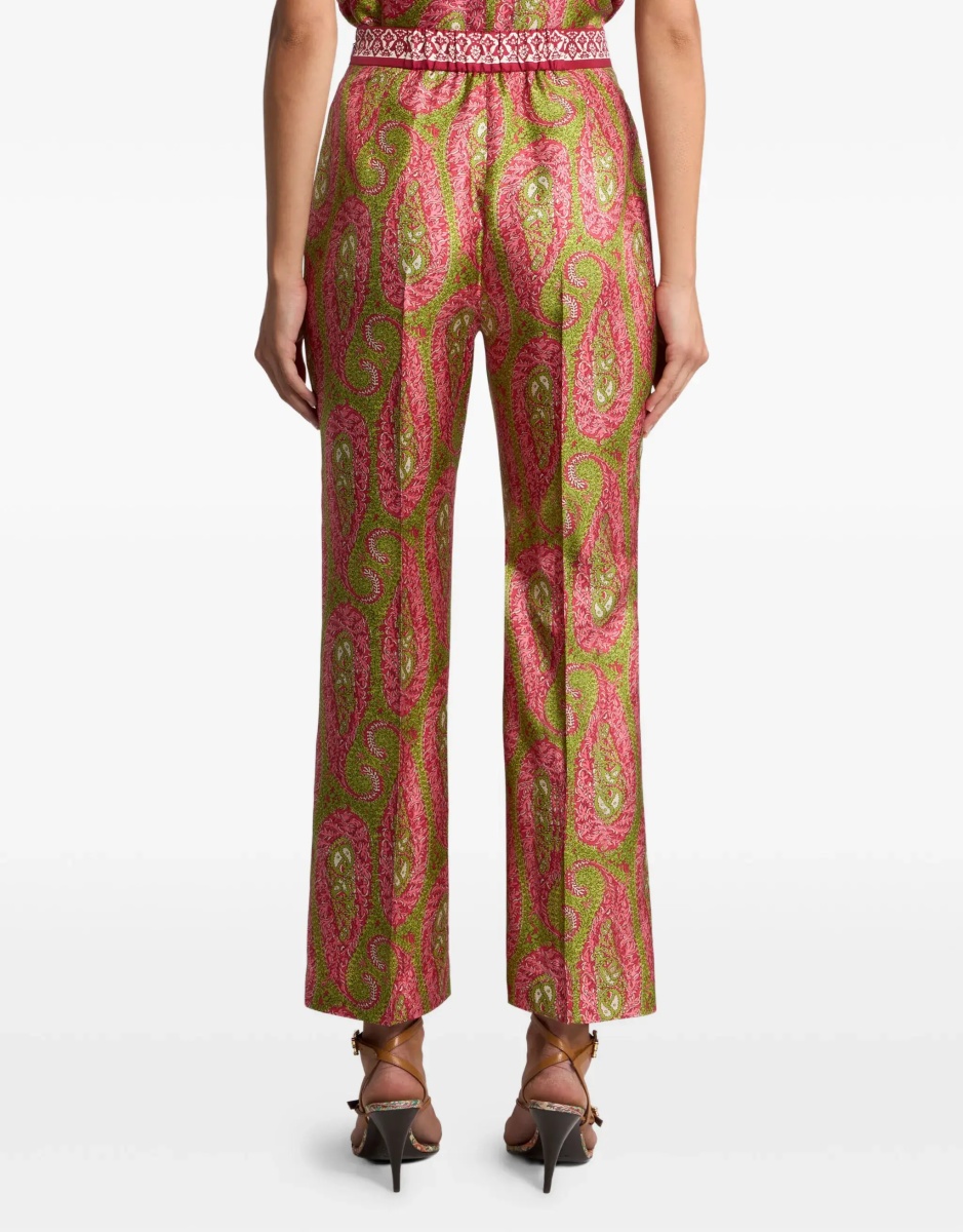 Bootcut Trousers with placed Paisley Foliage print - Img 4