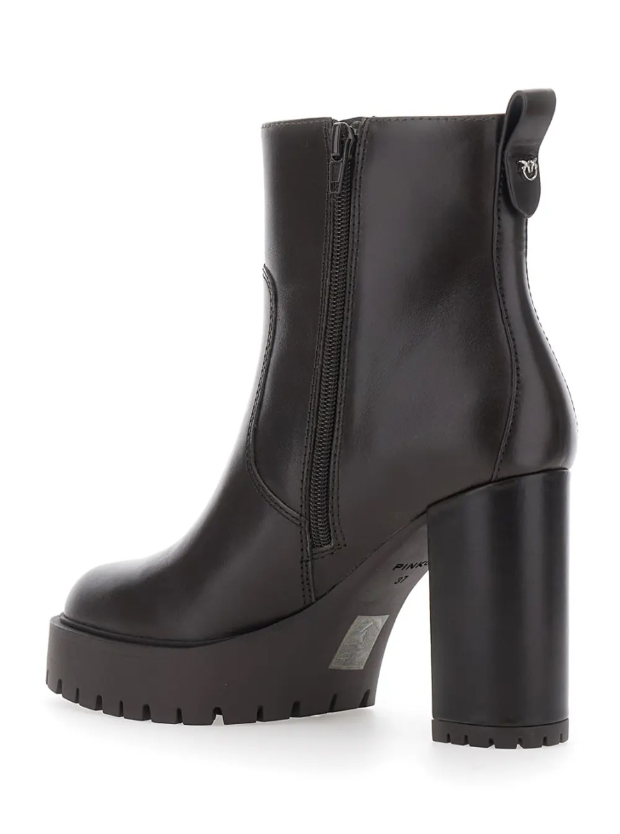 Botine 'CLARA' Brown Ankle Boots with high heel and serrated sole in Leather Women - Img 3