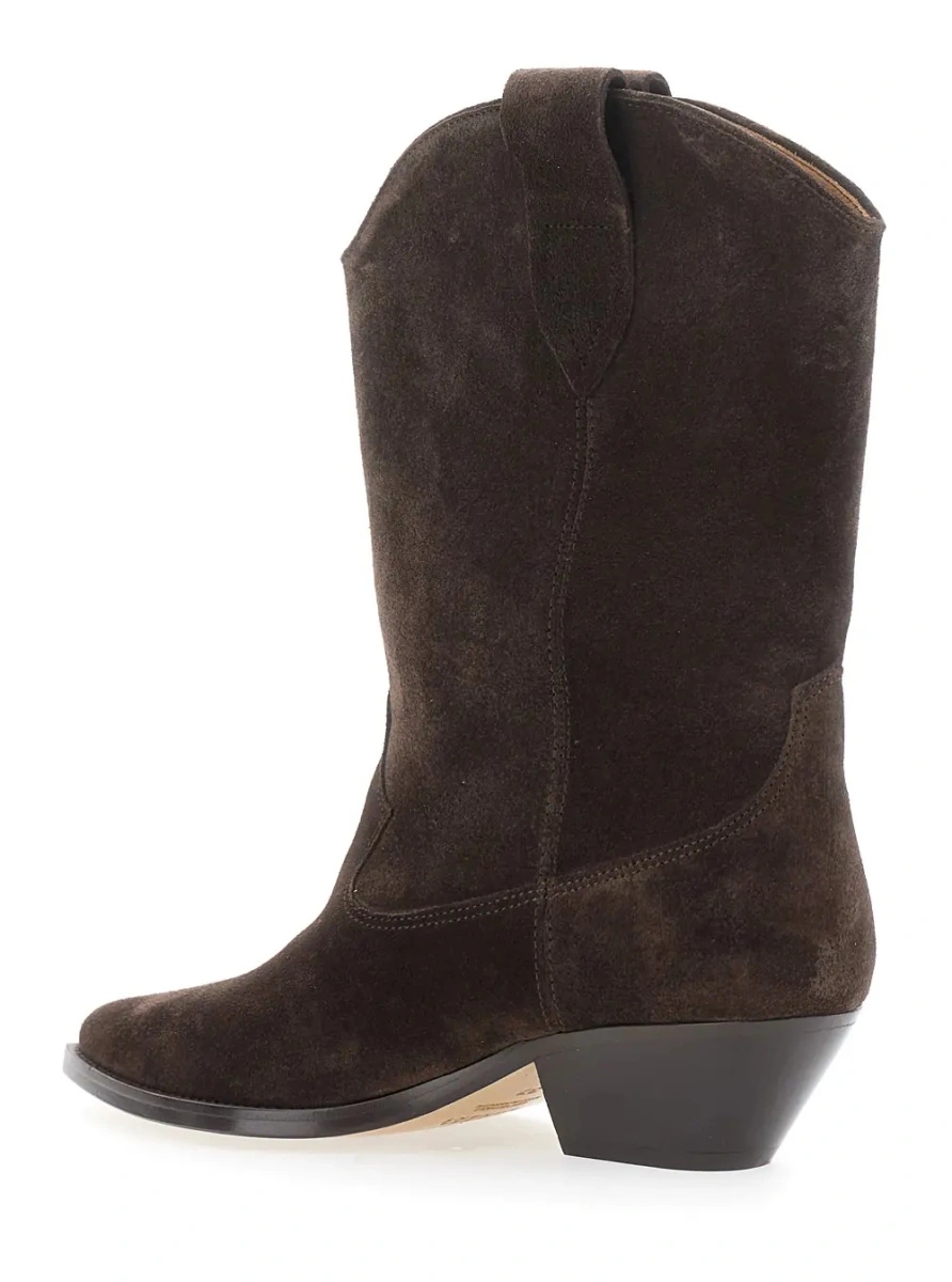 Botine Isabel Marant maro din piele intoarsa 'Duerto' - Img 3