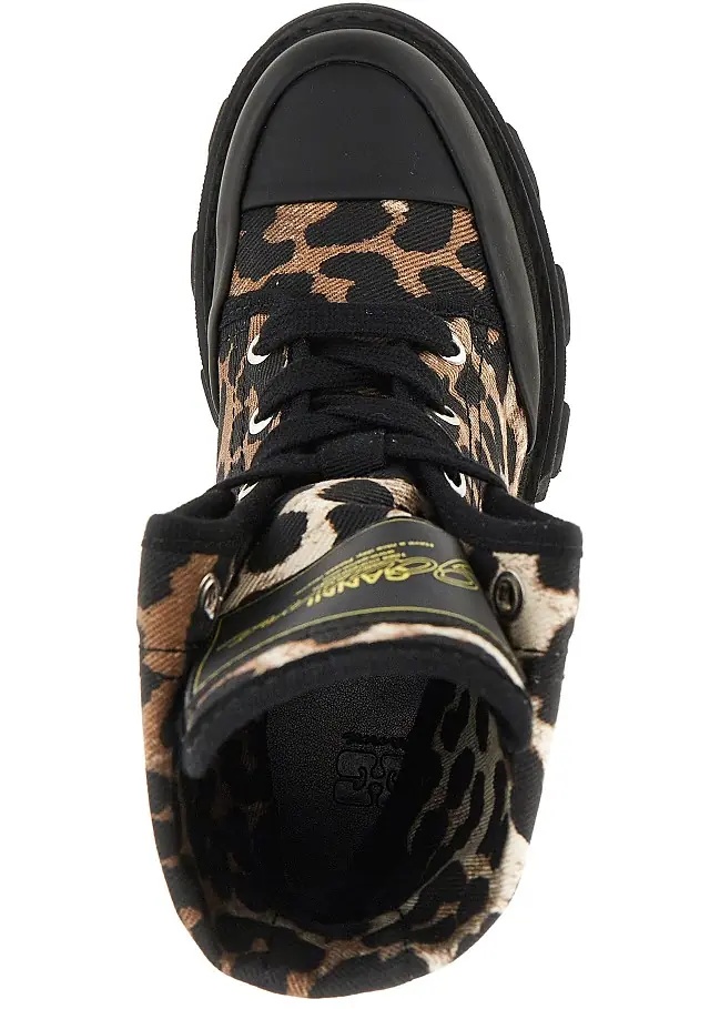 Botine Leopard-printed denim boots - Img 4