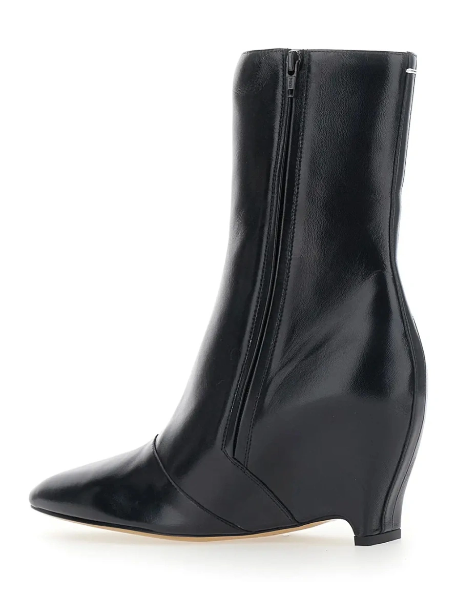 Botine Maison Margiela negre din piele - Img 3
