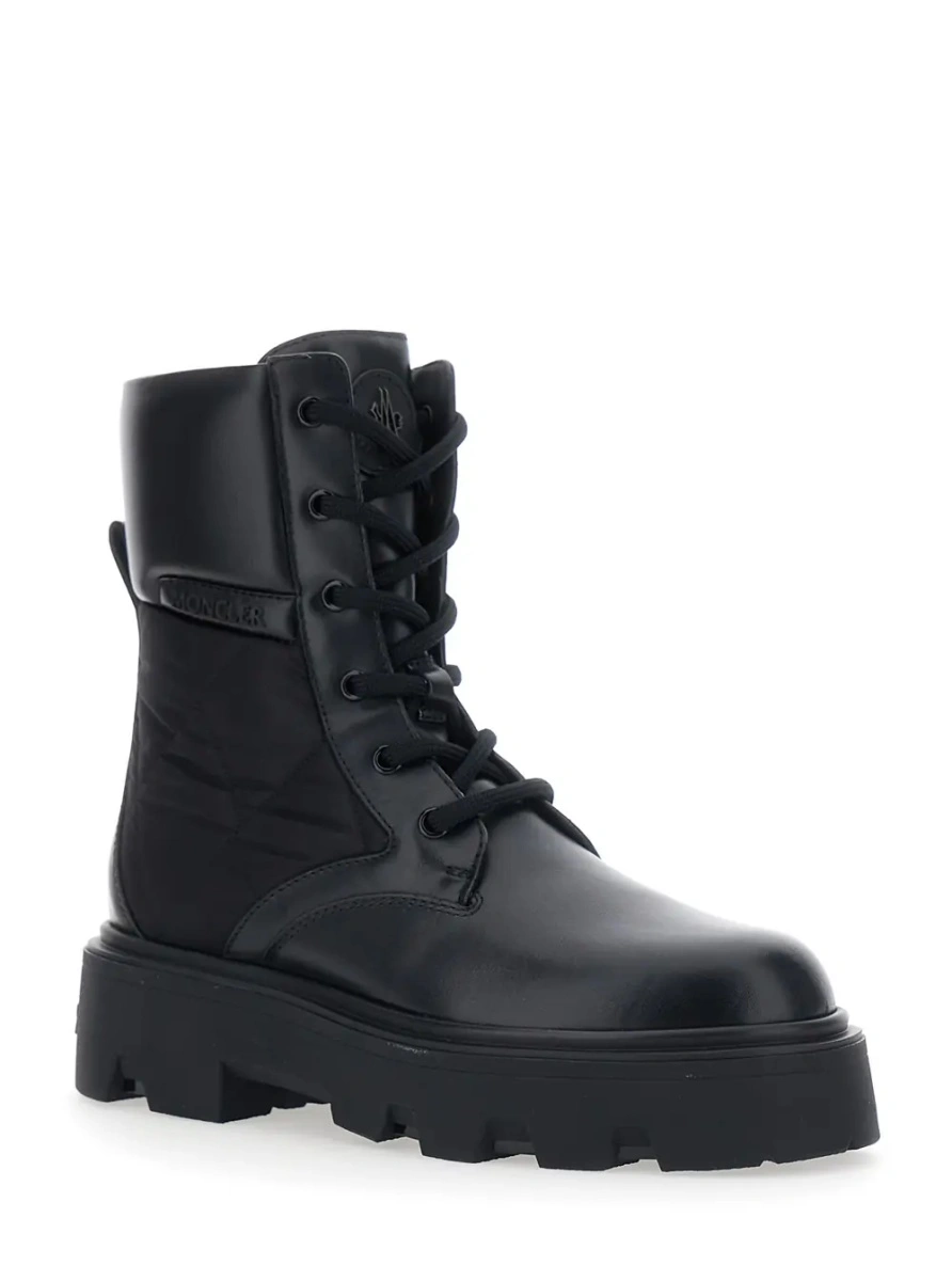 Botine Moncler negre din piele - Img 2
