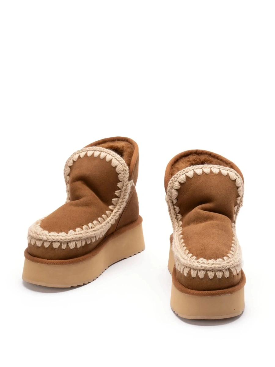 Botine Mou bej din piele si piele intoarsa - Img 5