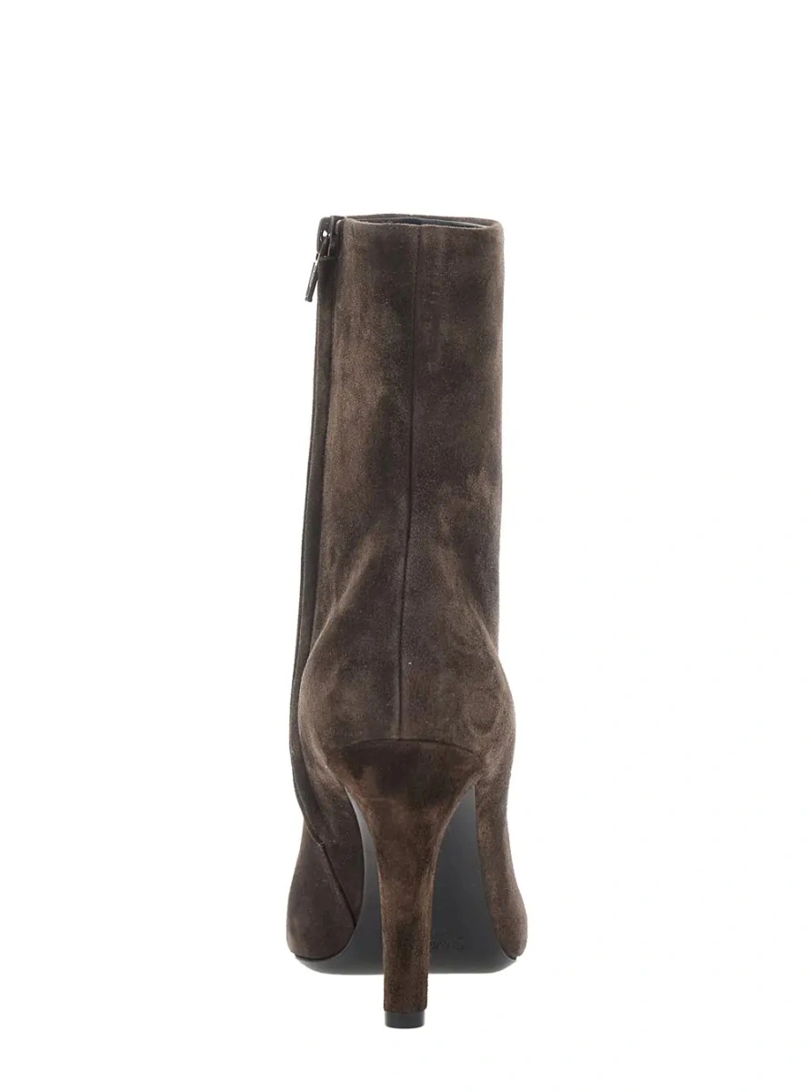 Botine Saint Laurent maro din piele intoarsa - Img 4