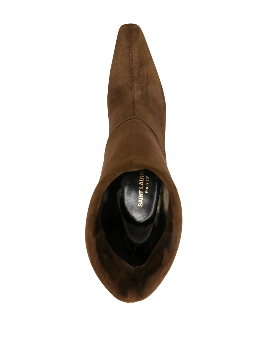 Botine Saint Laurent 'Niki' maro din piele intoarsa - Img 7