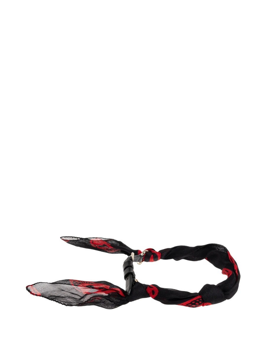 Bratara Alexander McQueen neagra din matase - Img 3