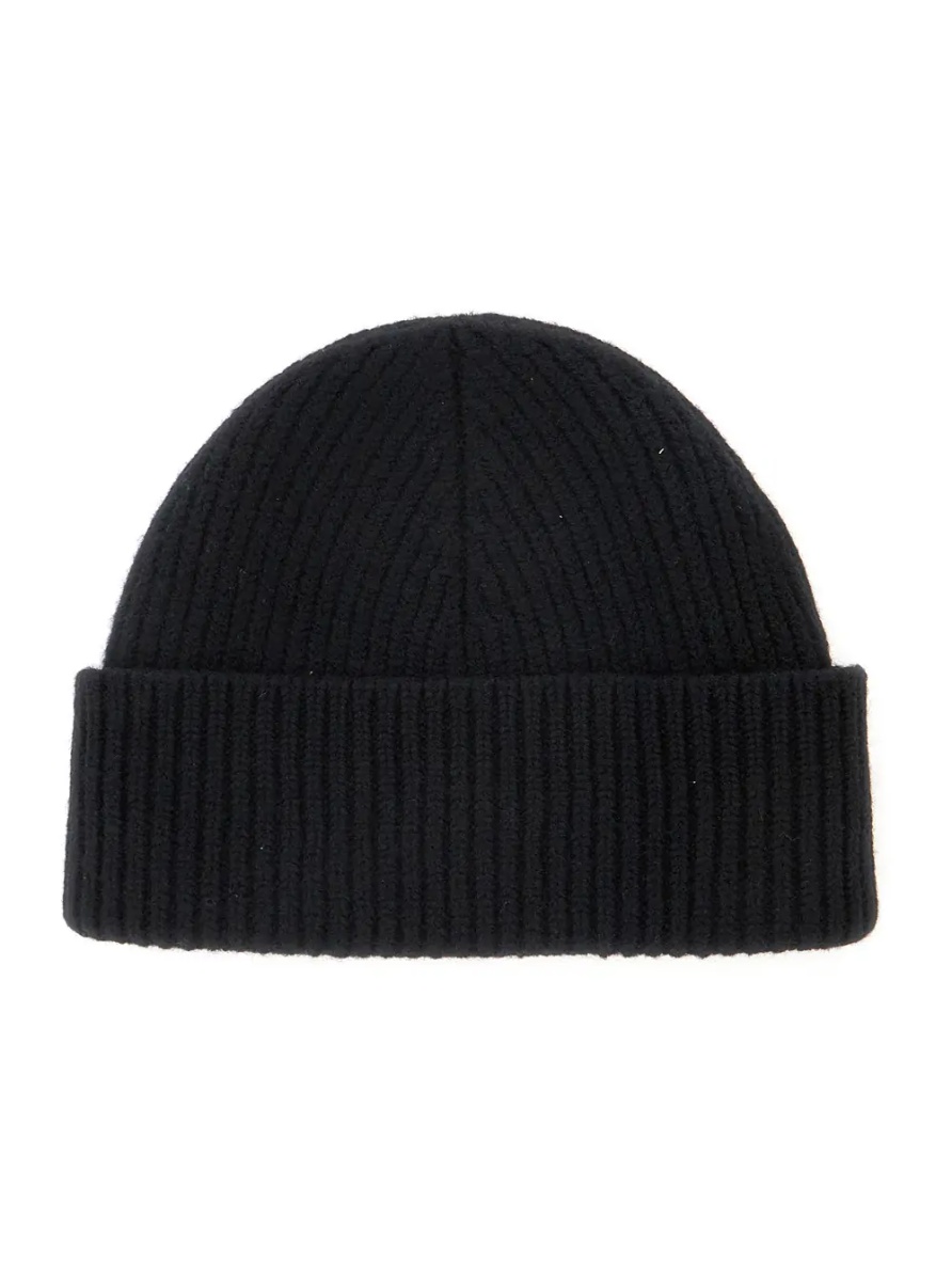 Caciula Beanie with contrast AMI DE COEUR in black wool unisex - Img 2