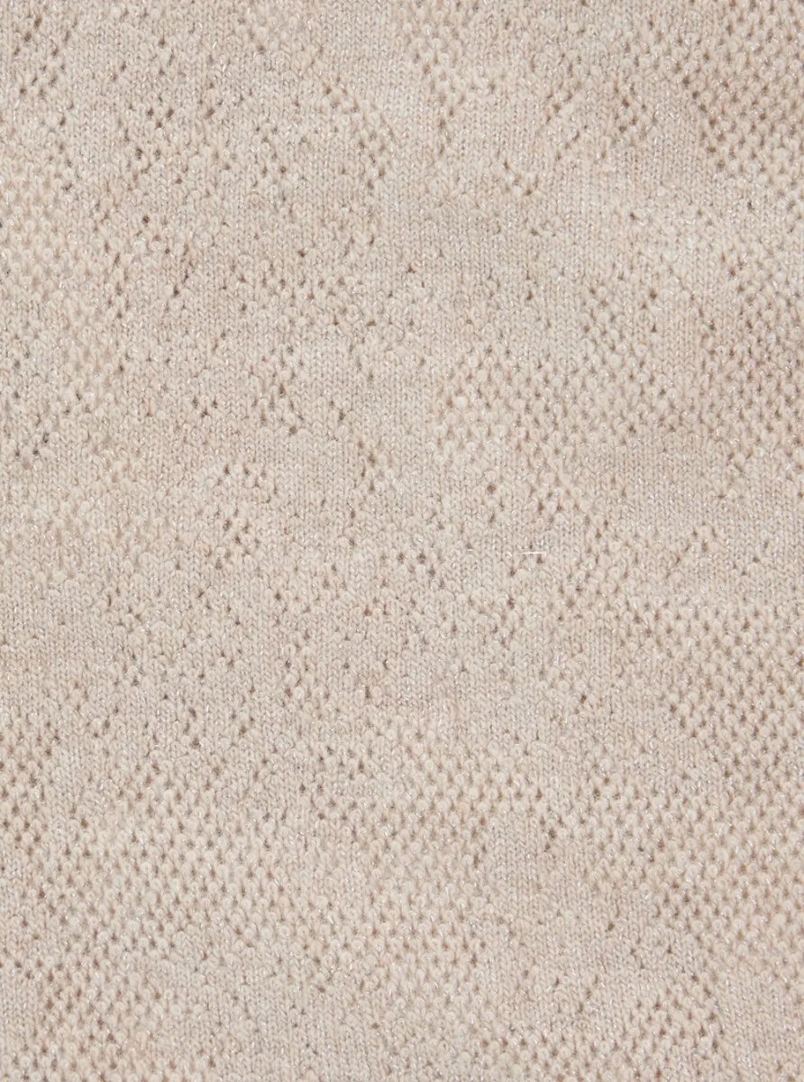 Caciula Beige balaclava hat with ribbed edges in wool blend for women - Img 3