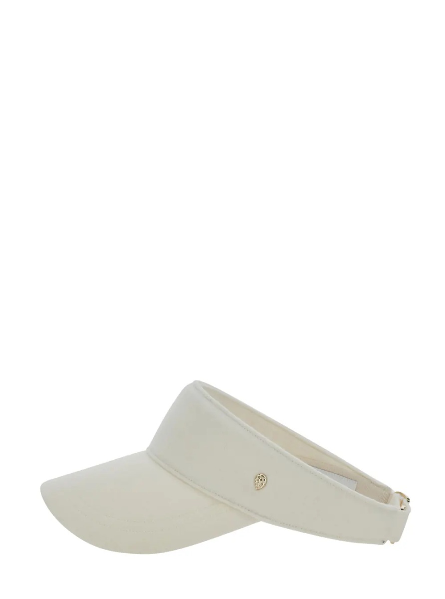 Caciula Berkley White Visor with Curved Brim and Logo Plate on the Side in Wool for Women - Img 3