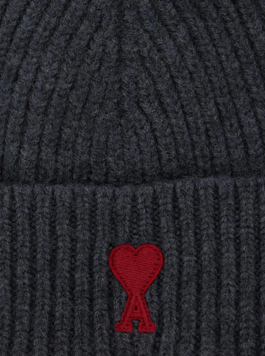 Caciula Gray Wool ADC Embroidered Beanie for Women - Img 3