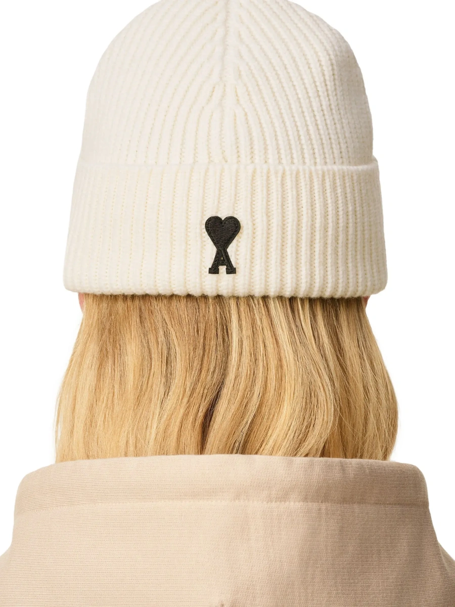 Caciula White beanie with ADC embroidery on the front in wool for men - Img 6