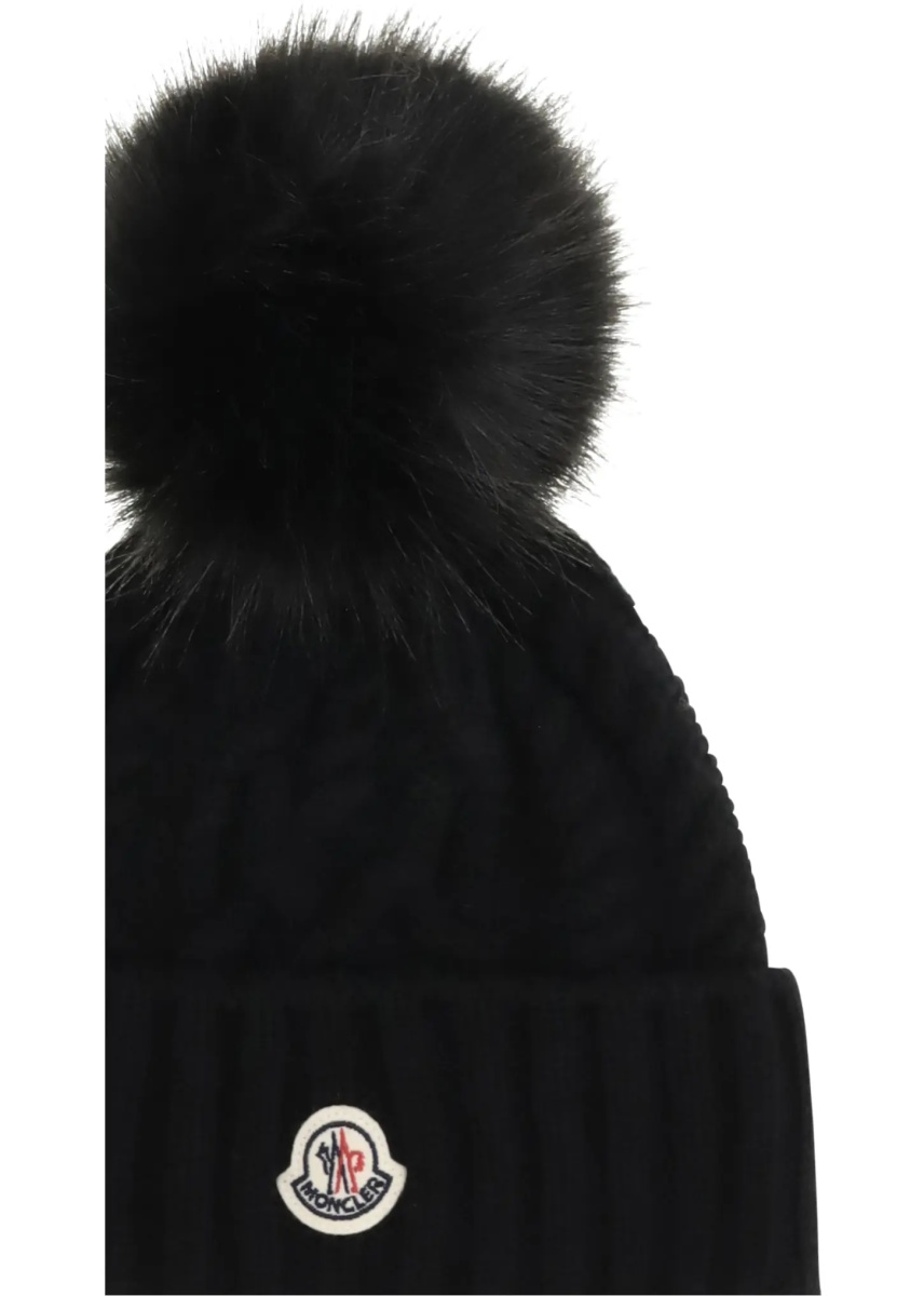 Caciula Wool and cashmere Beanie with pom-pom - Img 3