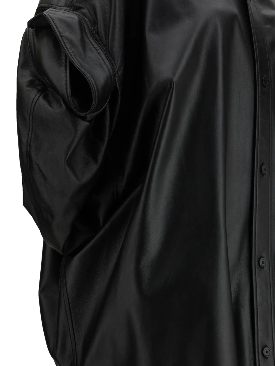 Camasa Balenciaga neagra din piele - Img 5