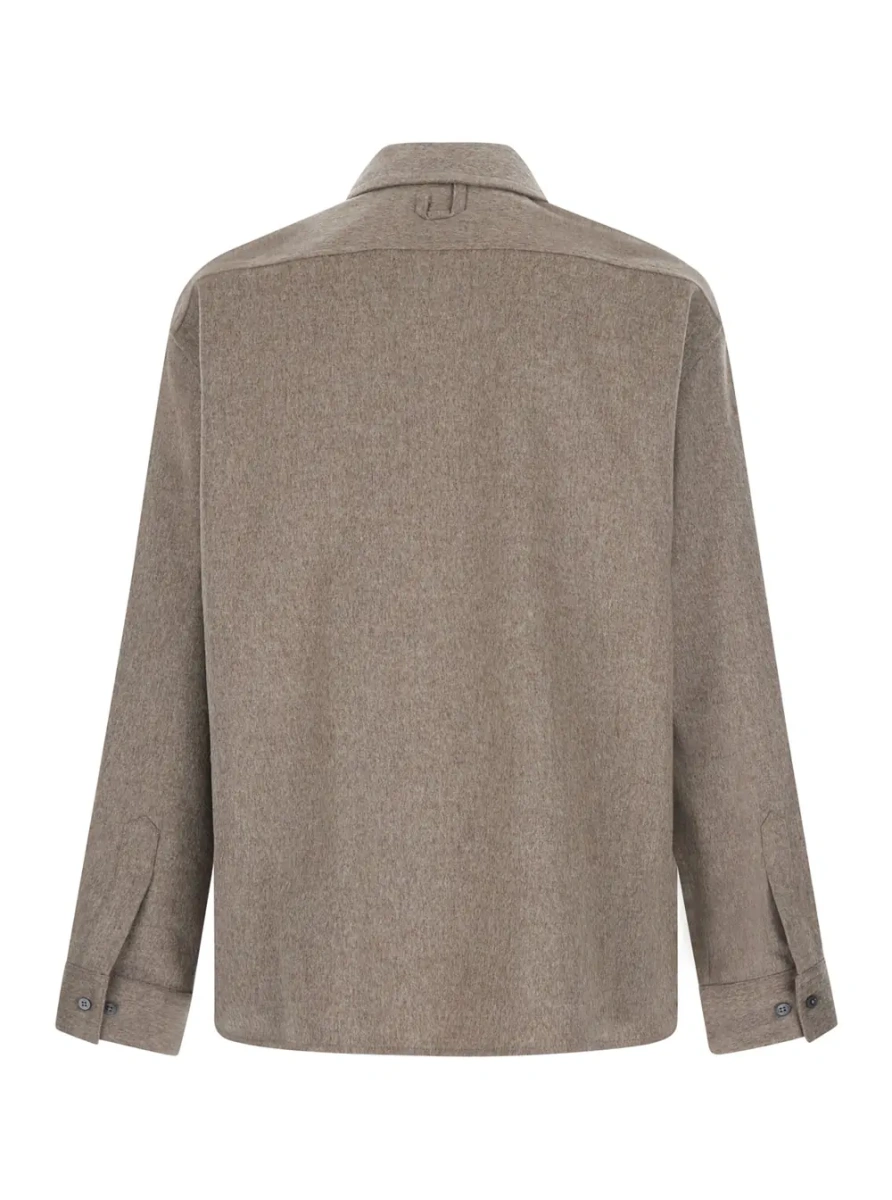 Camasa Beige Jacket with Front Zip Closure and Side Pockets - Img 2