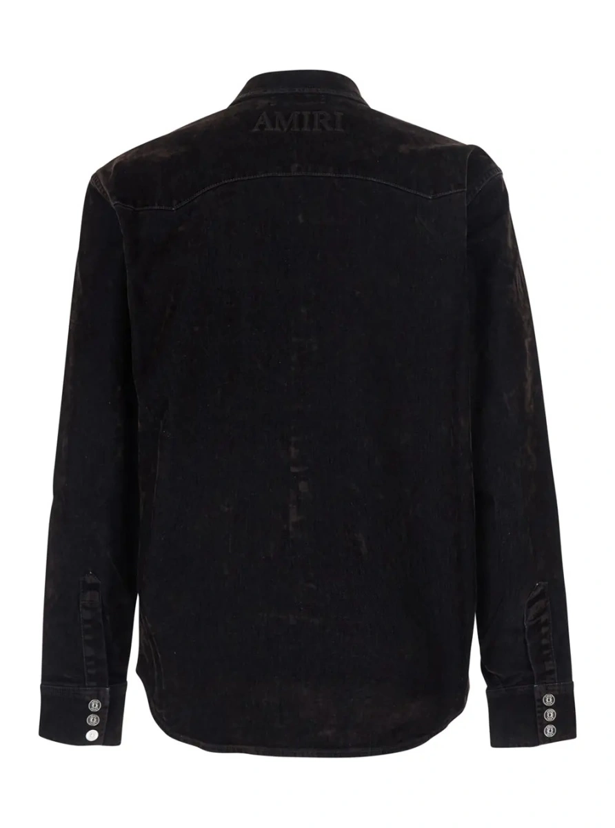 Camasa Brown Shirt with classic collar and two patch pockets on the front in denim for men - Img 2