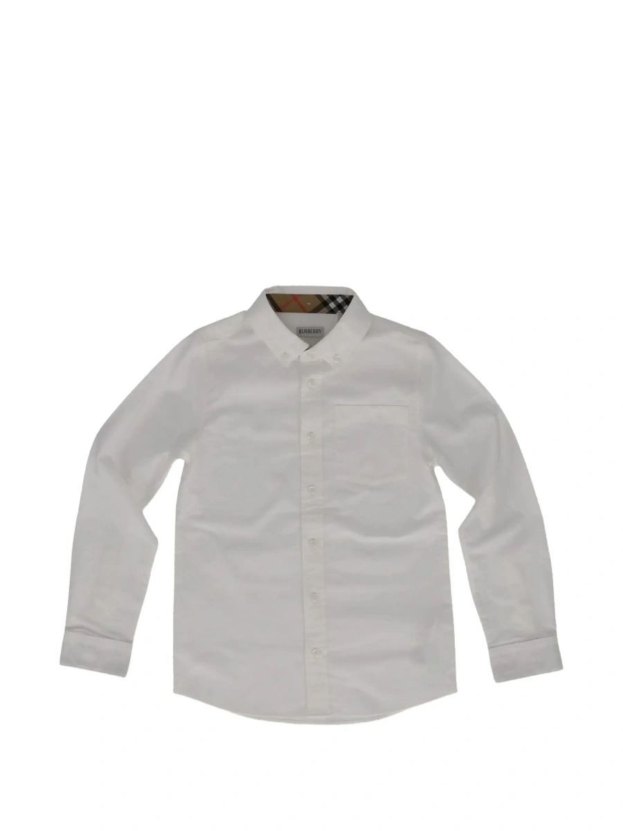 Camasa Burberry Kids alba din bumbac - Img 6