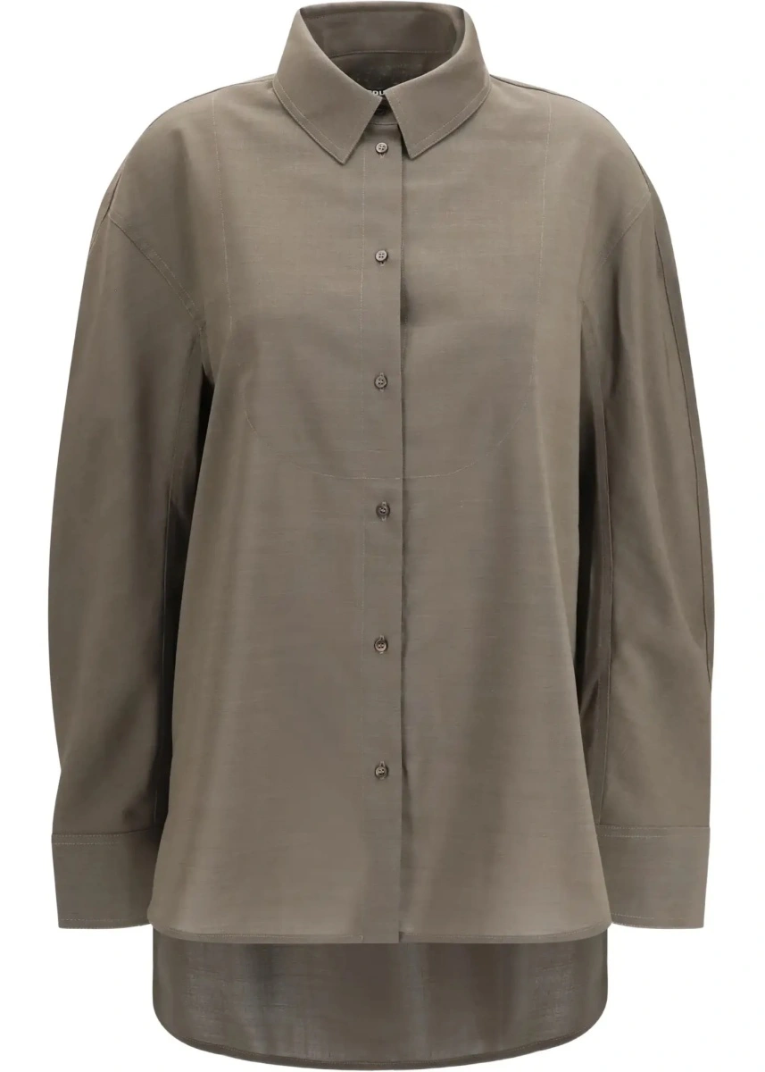Camasa casual JACQUEMUS gri din lana virgina - Img 6