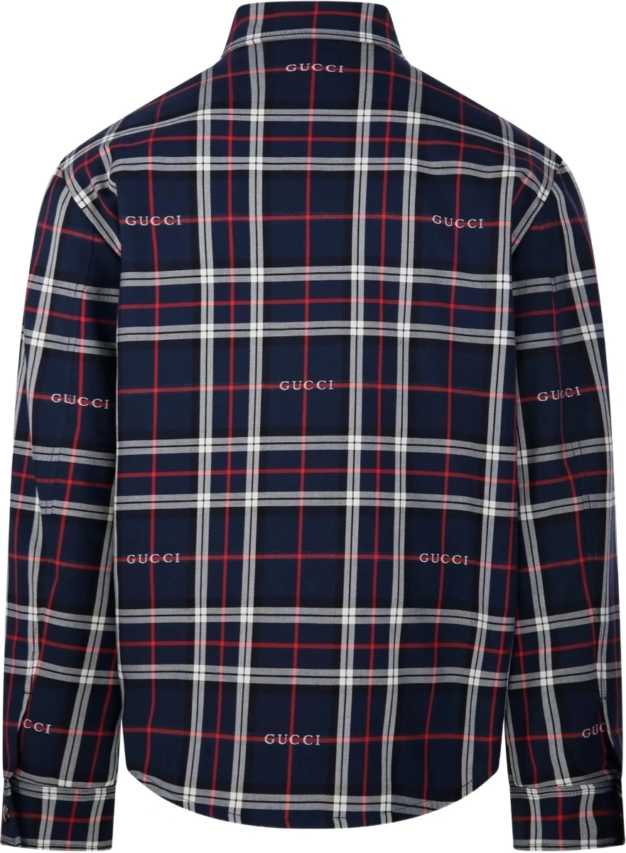 Camasa casual Padded tartan cotton jacquard Shirt - Img 2