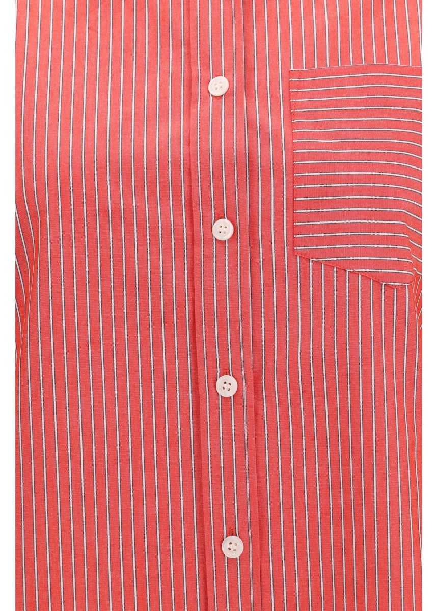 Camasa casual Striped cotton Shirt with balloon sleeves - Img 3